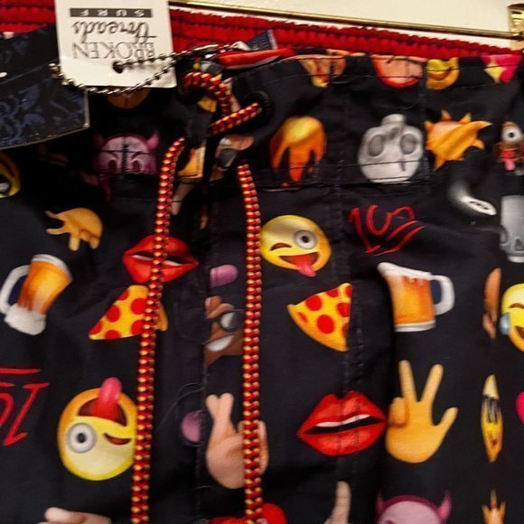 Swim Trunks -Bathing‎ Suit /Emojis / Broken Threads Surf / Medium /New with Tags - Picture 3 of 16